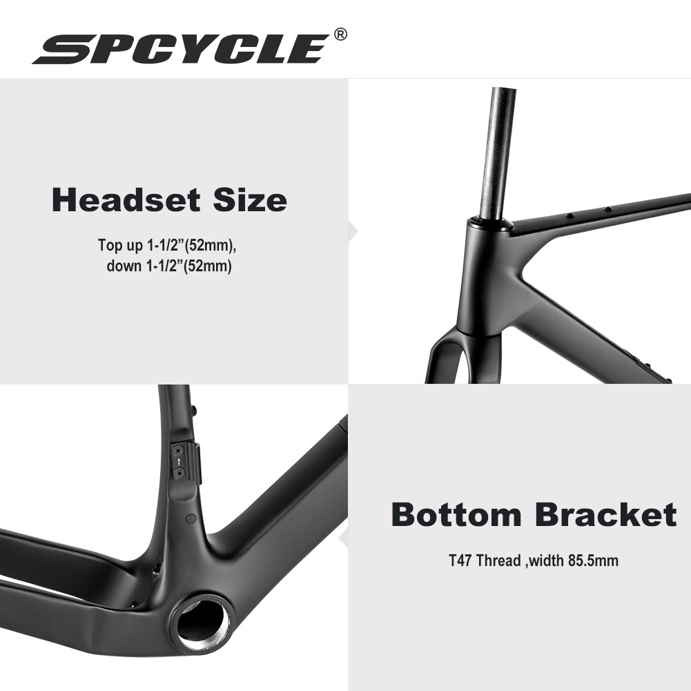 Spcycle G028 Carbon Gravel Bike Frame 700x57C UDH Hanger Gravel Bike Carbon Frameset
