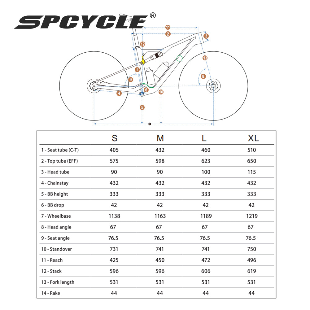 Spcycle M868 Full Suspension Carbon MTB Frame 29er