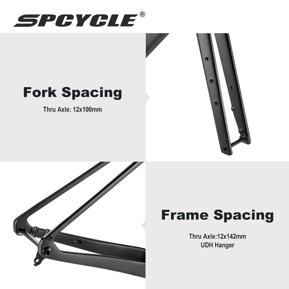 Spcycle G028 Carbon Gravel Bike Frame 700x57C UDH Hanger Gravel Bike Carbon Frameset