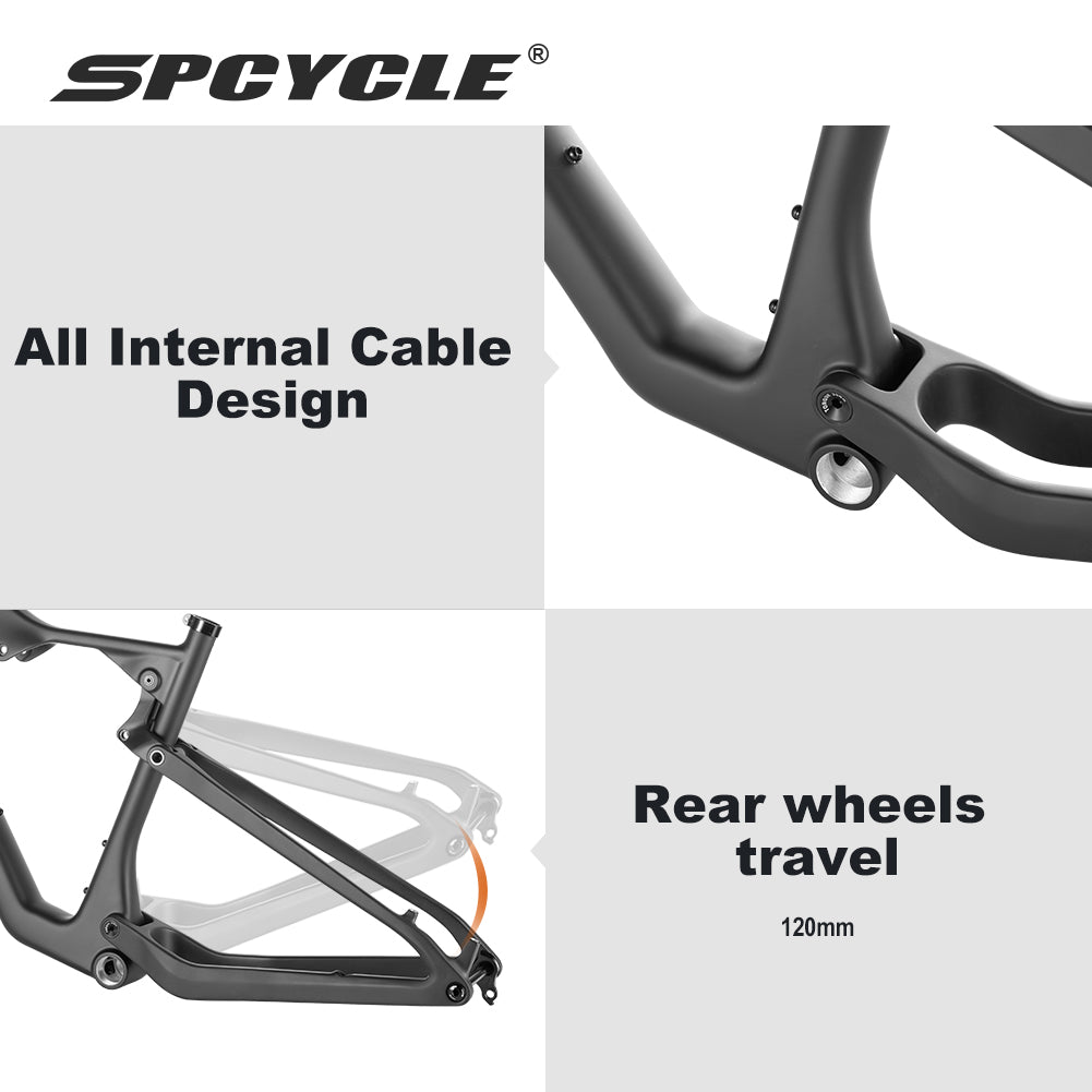 Spcycle M868 Full Suspension Carbon MTB Frame 29er