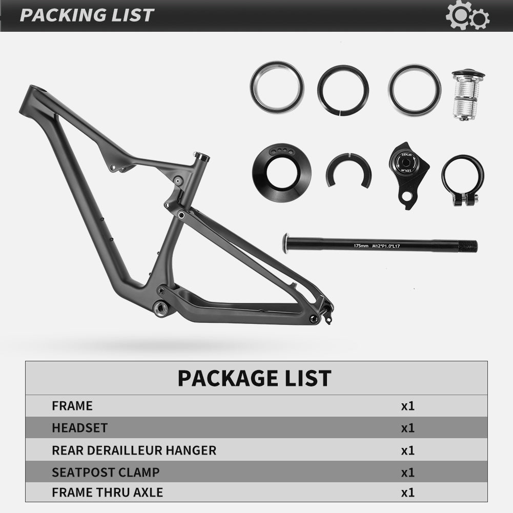 Spcycle M868 Full Suspension Carbon MTB Frame 29er